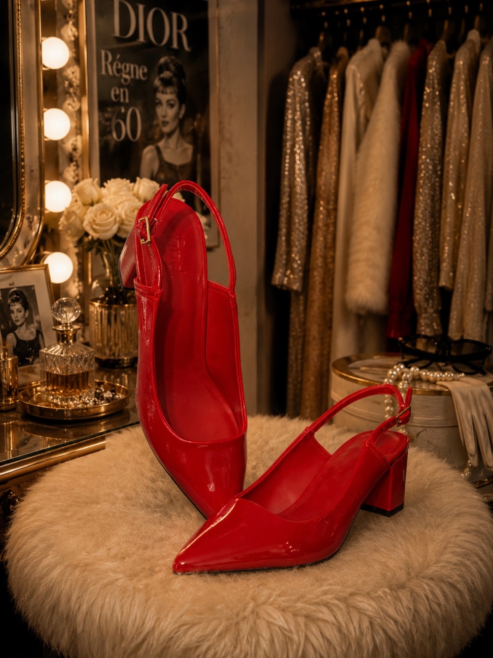 Red Patent Slingback Platform Wedges ❤️ Brand New Size 6